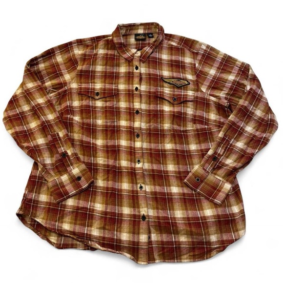 Harley-Davidson Tops - Harley-Davidson 120th Anniversary Flannel Shirt 1W Red Plaid